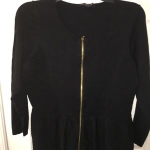 Zip-front Peplum Top